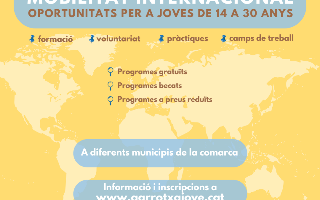 Avui comença el cicle de xerrades sobre oportunitats de mobilitat internacional per a joves de 14 a 30 anys